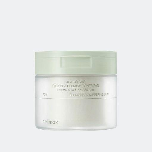 Celimax Ji Woo Gae Cica BHA Blemish Toner Pad 60 Pads Exfoliating & Soothing Treatment for Acne-Prone Skin