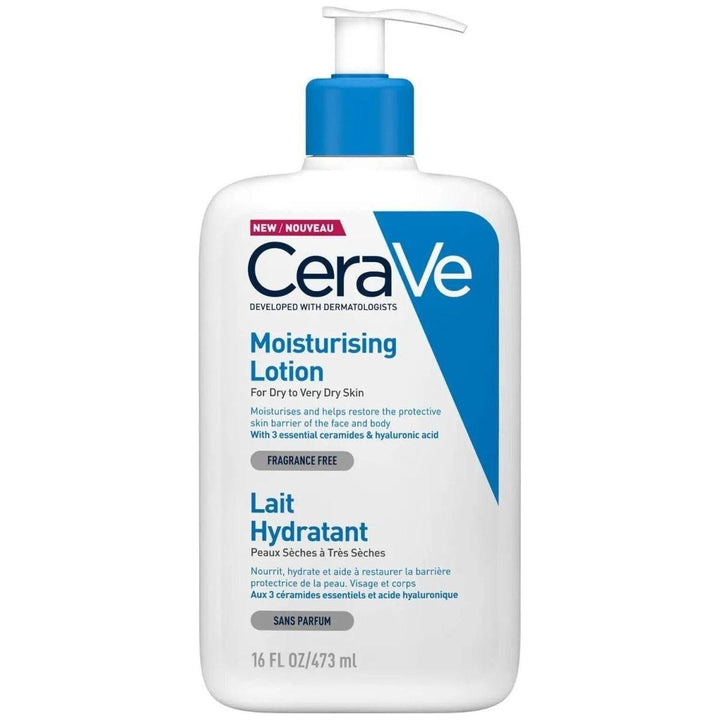 CeraVe Moisturising Lotion 473ml | The dermatologist-loved, all-over moisturiser for 24-hour comfort. Lightweight hydration that strengthens sensitive, dry skin.