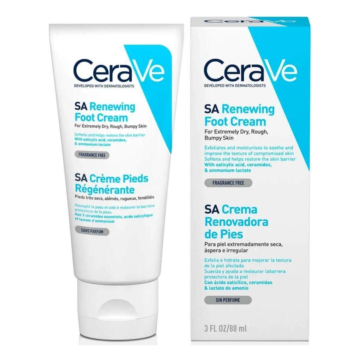 CeraVe SA Renewing Foot Cream | Exfoliating &amp; Hydrating Relief for Rough, Dry Feet