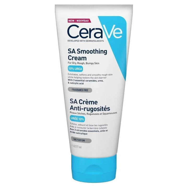 CeraVe SA Smoothing Cream 177ml | The dermatologist's solution for rough, bumpy skin. Gently exfoliates & intensely hydrates for a smoother feel.