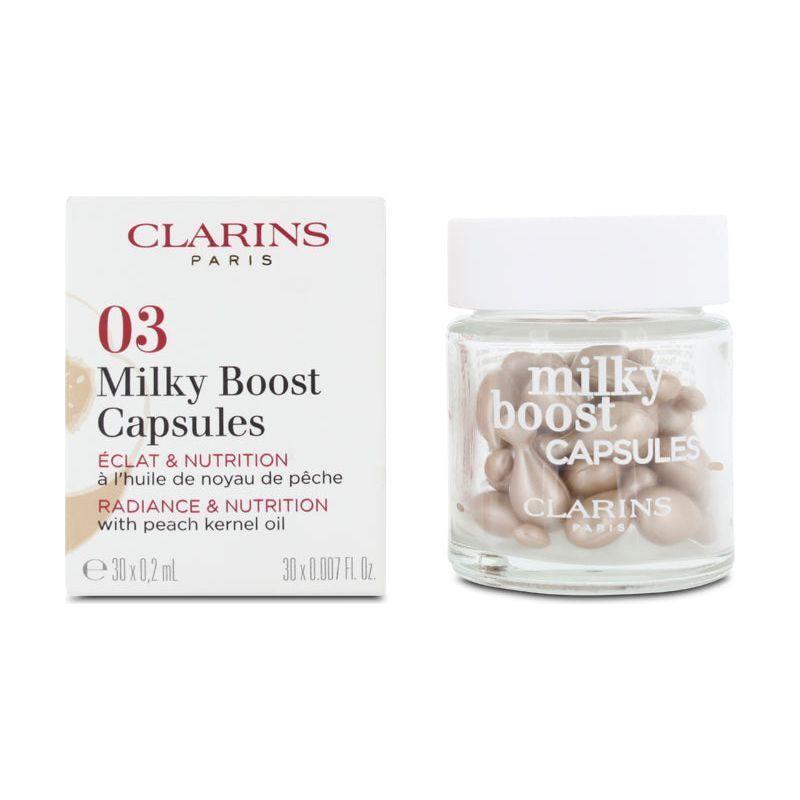Clarins Milky Boost Capsules Radiance & Nutrition 03 30 Capsules | Natural Radiance & Light Coverage for a Fresh, On-the-Go Glow