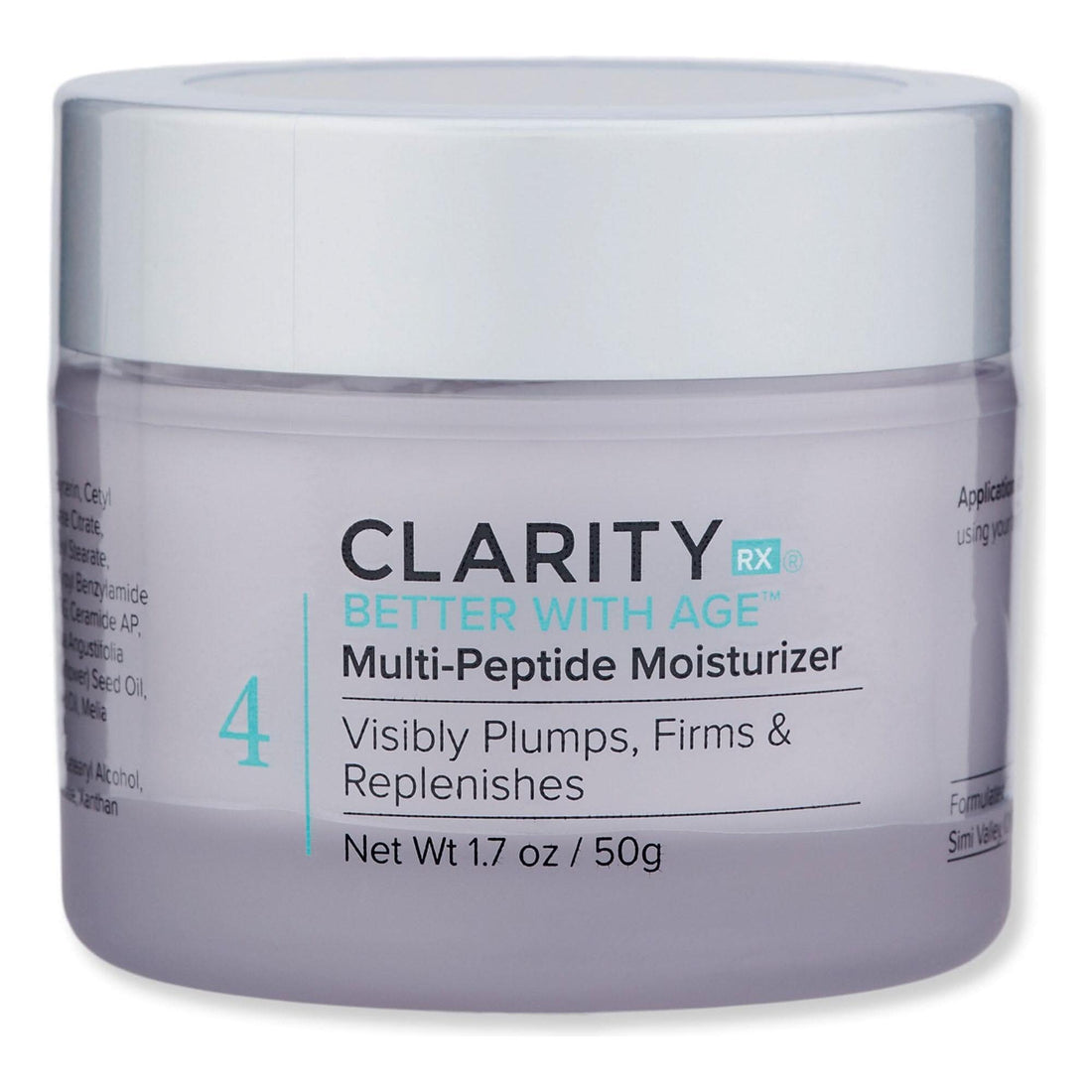 ClarityRx Better With Age Multi-Peptide Moisturizer – 50ml The Ultimate Age-Defying Cream for Lifted, Hydrated & Youthful Skin
