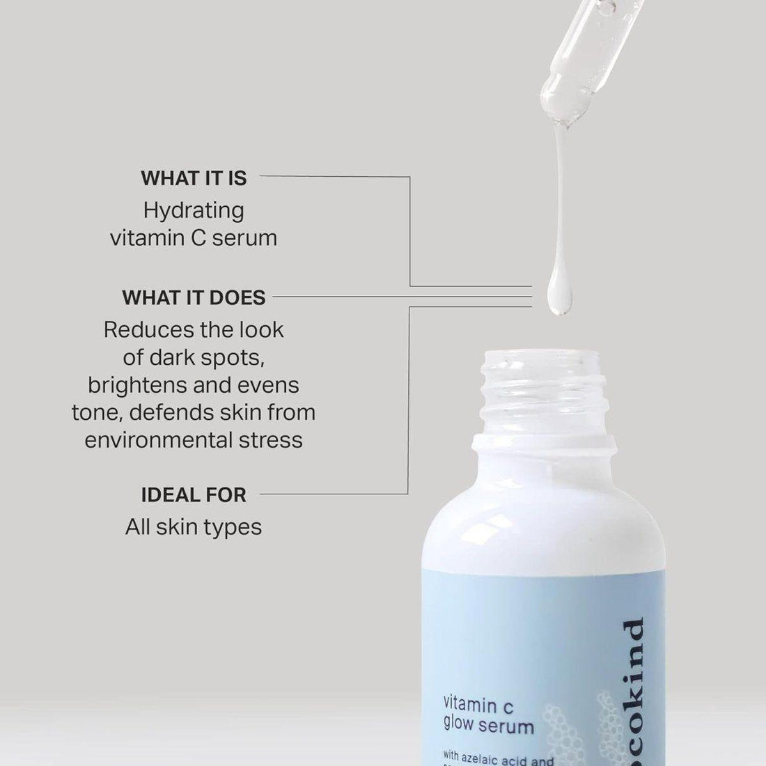 Cocokind Vitamin C Glow Serum 30ml | Hydration & Brightening Boost Cocokind