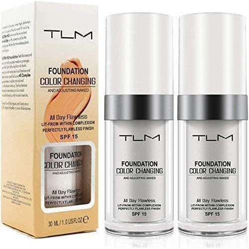 TLM Color Changing Foundation  2 Pack (30ml Each) Smart Shade Matching | Adaptive Coverage for Radiant, Youthful Skin