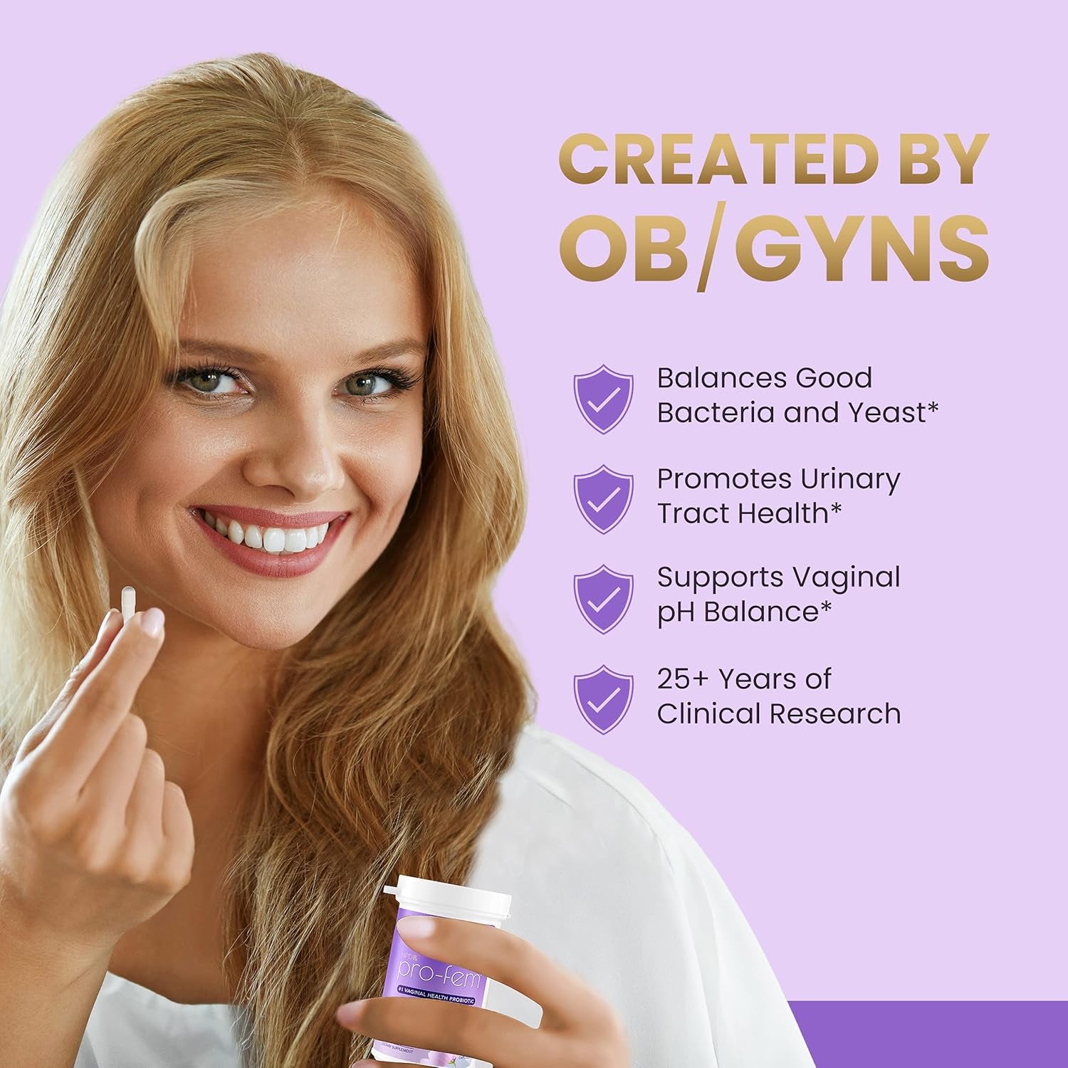 HPD Rx Pro-Fem #1 Vaginal Health Probiotic 30 Capsules | Clinically Proven Support for pH Balance, Yeast & UTI Relief