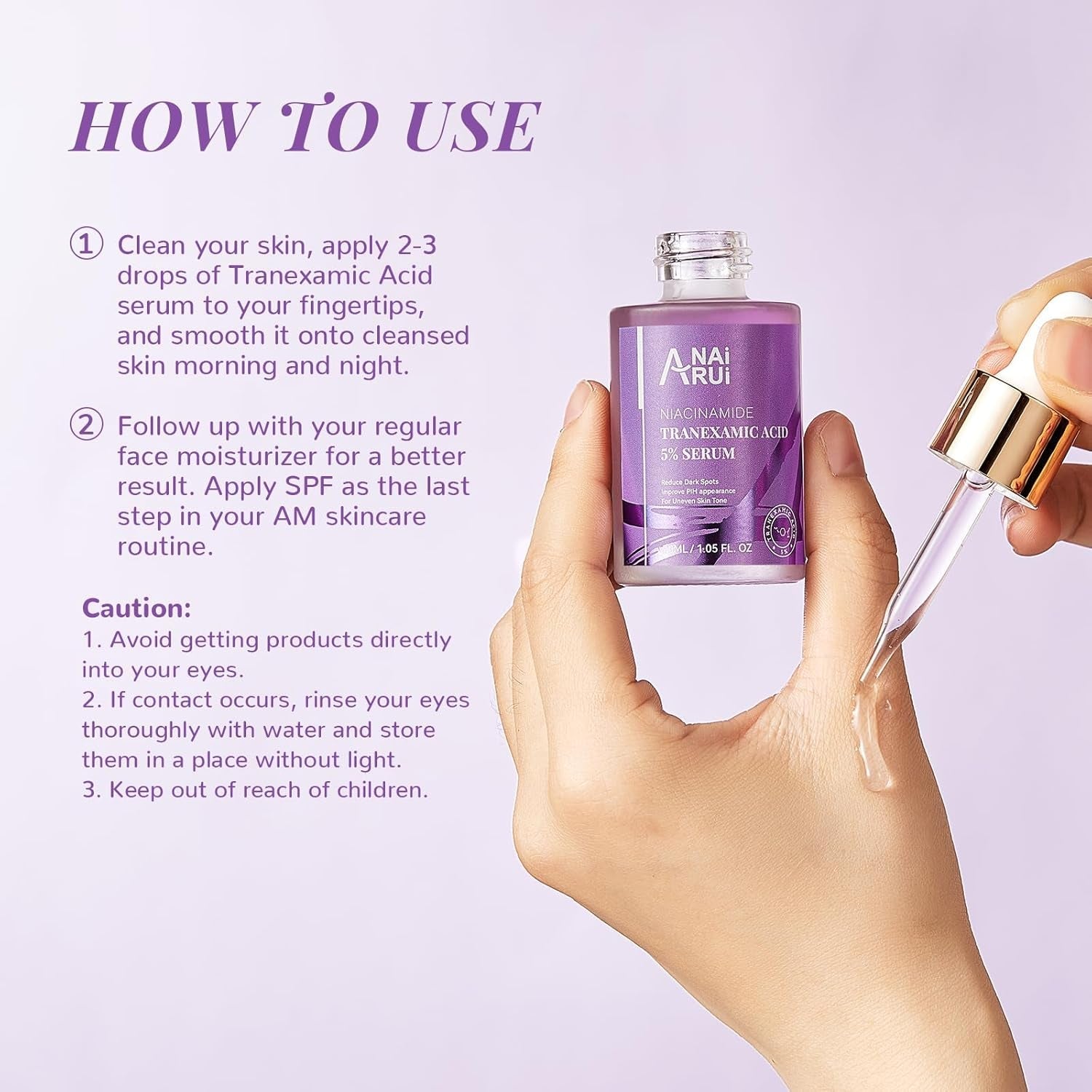 ANAI RUI 5% Tranexamic Acid + Niacinamide Serum 30ml | Dark Spot Corrector & Brightening Treatment for Uneven Skin Tone