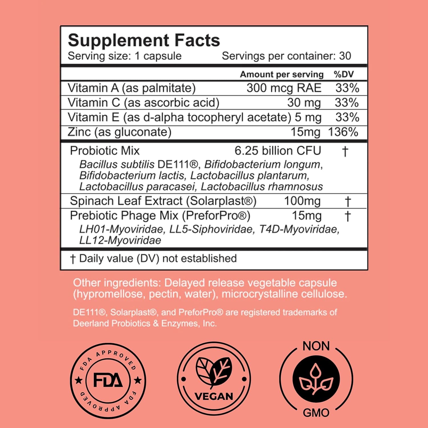 Dermala SUPPLEMEANT to Be – 30 Capsules | Probiotic Acne Supplement for Clearer Skin & Balanced Gut Health