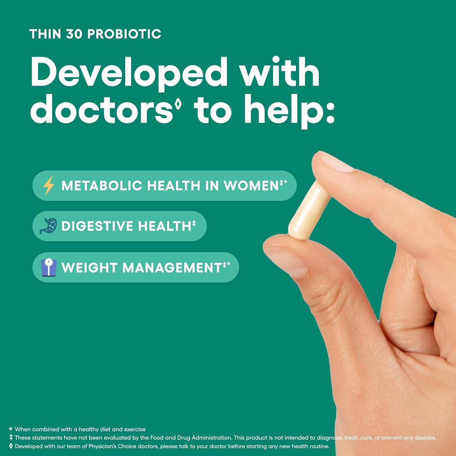 Physician's CHOICE Probiotics for Weight Management 60 Capsules The Science-Backed Dual-Action Support for Gut Health & Metabolic Boost
