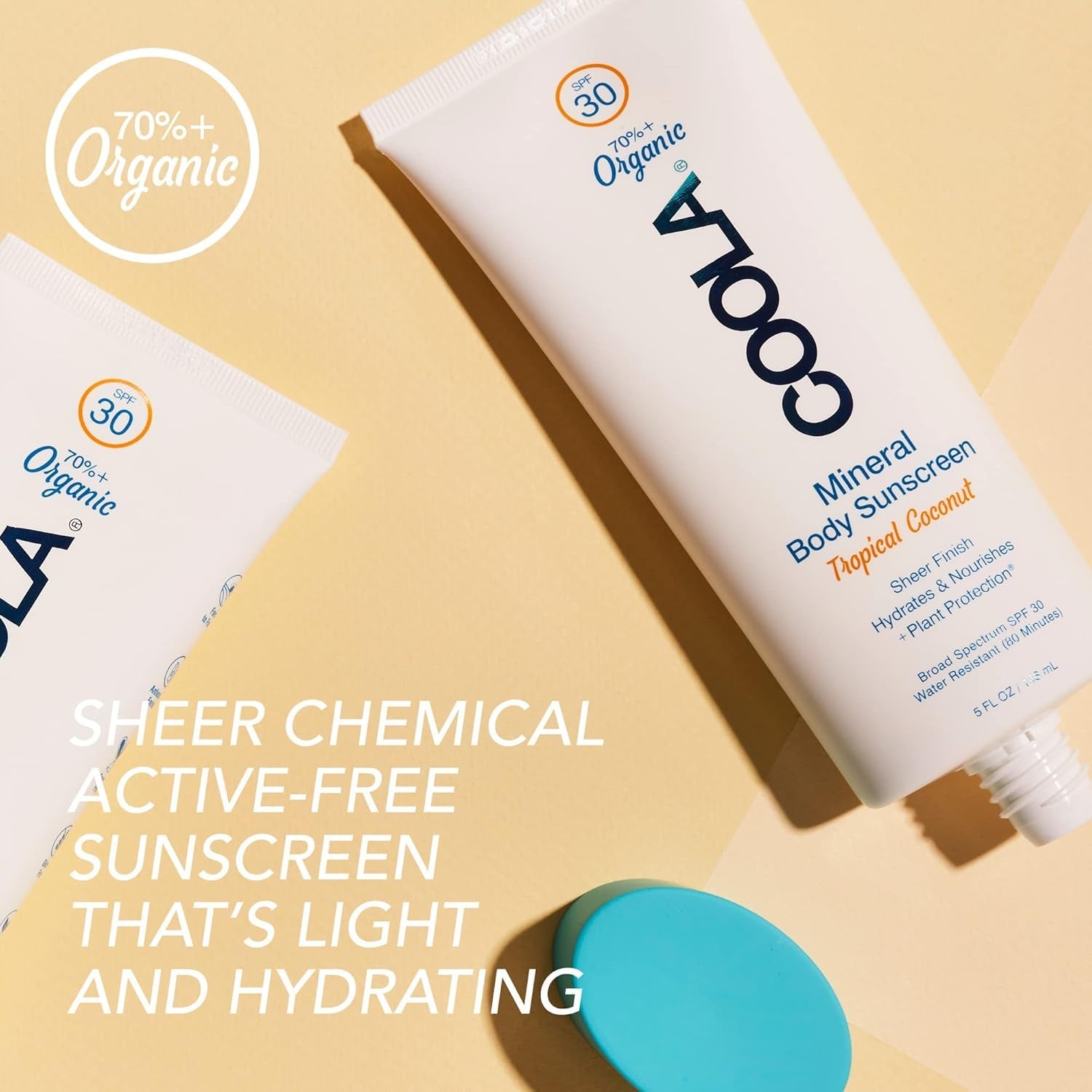 COOLA Mineral Sunscreen SPF 30 148ml Tropical Coconut | Reef-Friendly, Sheer Zinc-Based Protection