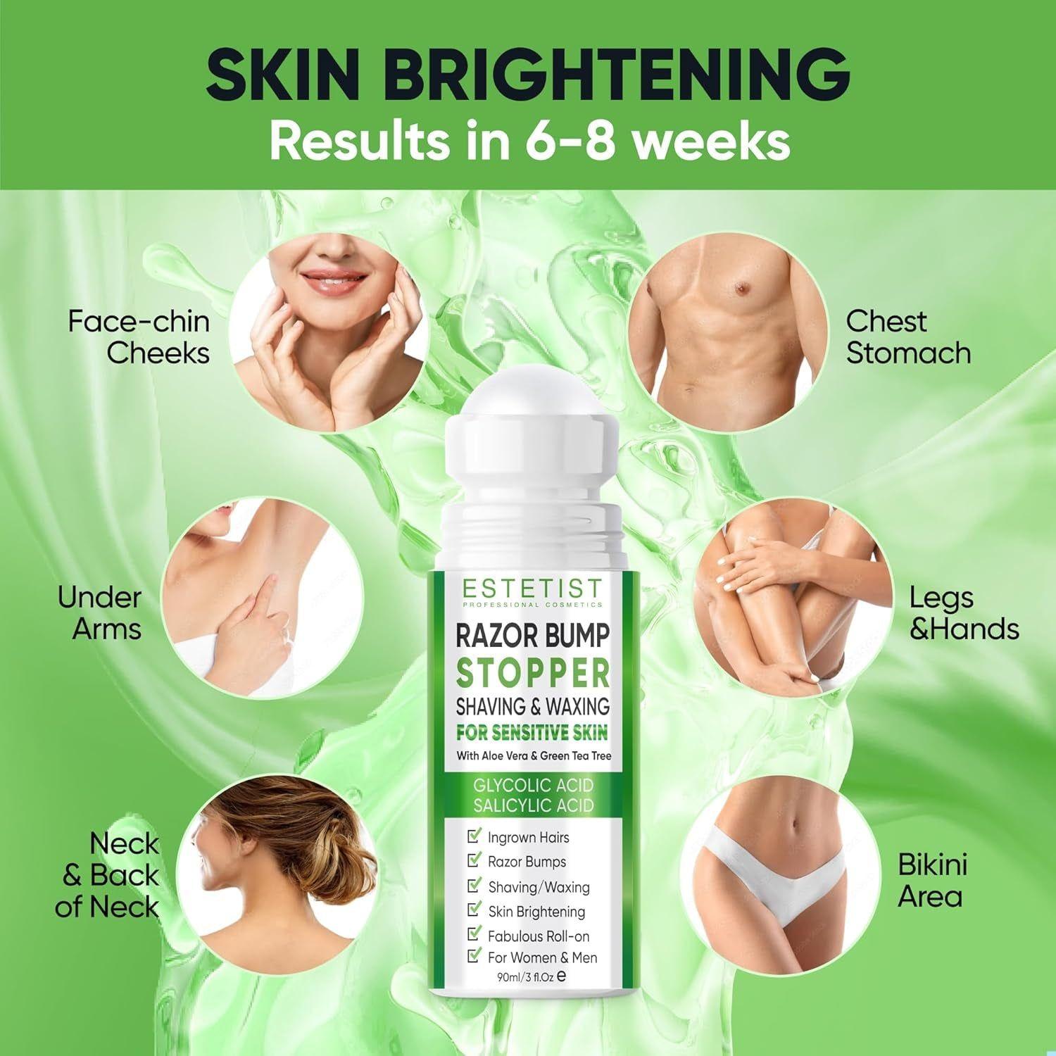 ESTETIST Razor Bump Stopper (Citrus Scent) - 90ml | Ingrown Hair & Razor Burn Solution for Sensitive Skin