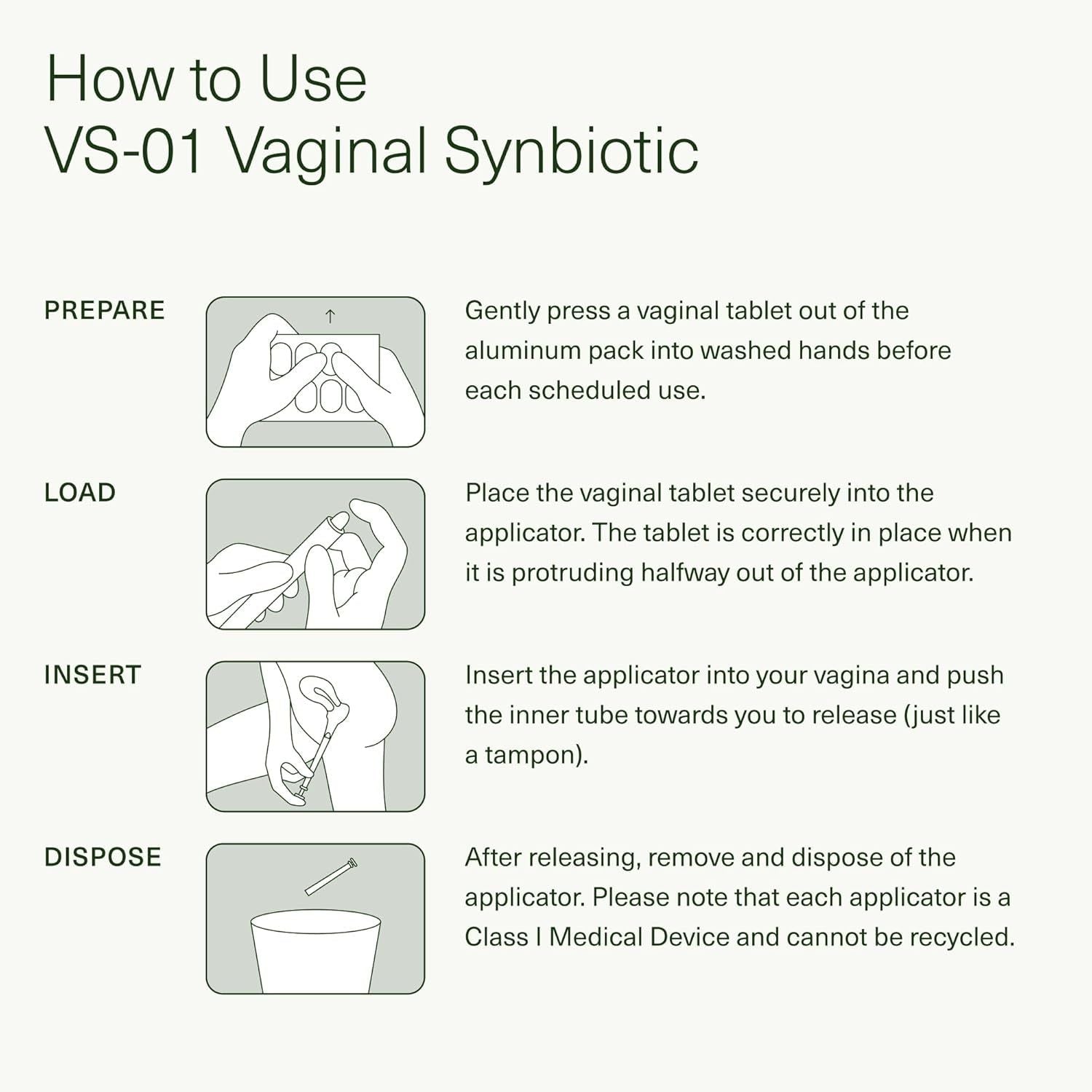 Seed VS-01? Vaginal Synbiotic 2-Month Starter Kit - 8 Vaginal Tablets & 8 Applicators | Clinically Proven Vaginal Microbiome Support