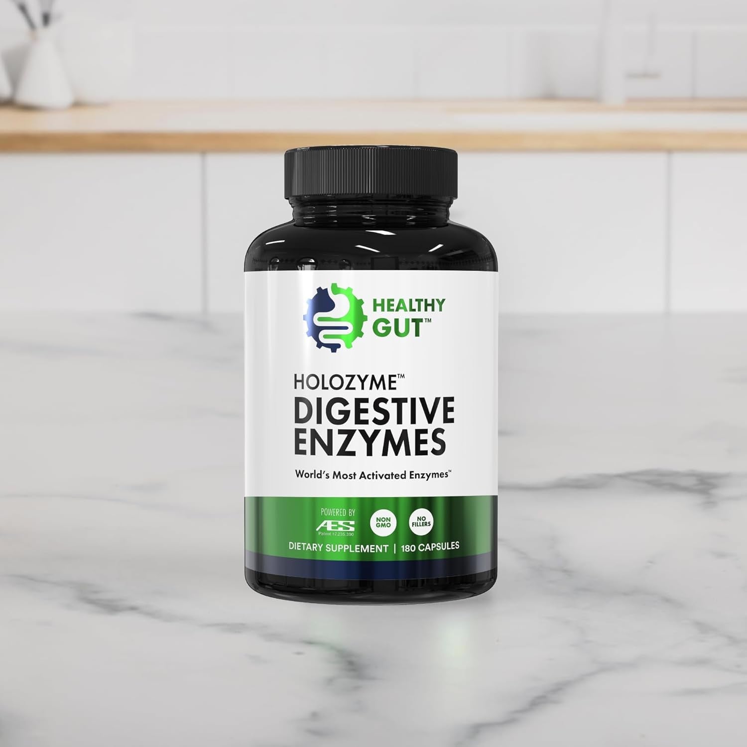 Healthy Gut HoloZyme Digestive Enzymes – 180 Capsules (90 Servings) | Clinically Proven Relief for Bloating, Gas & Gut Discomfort