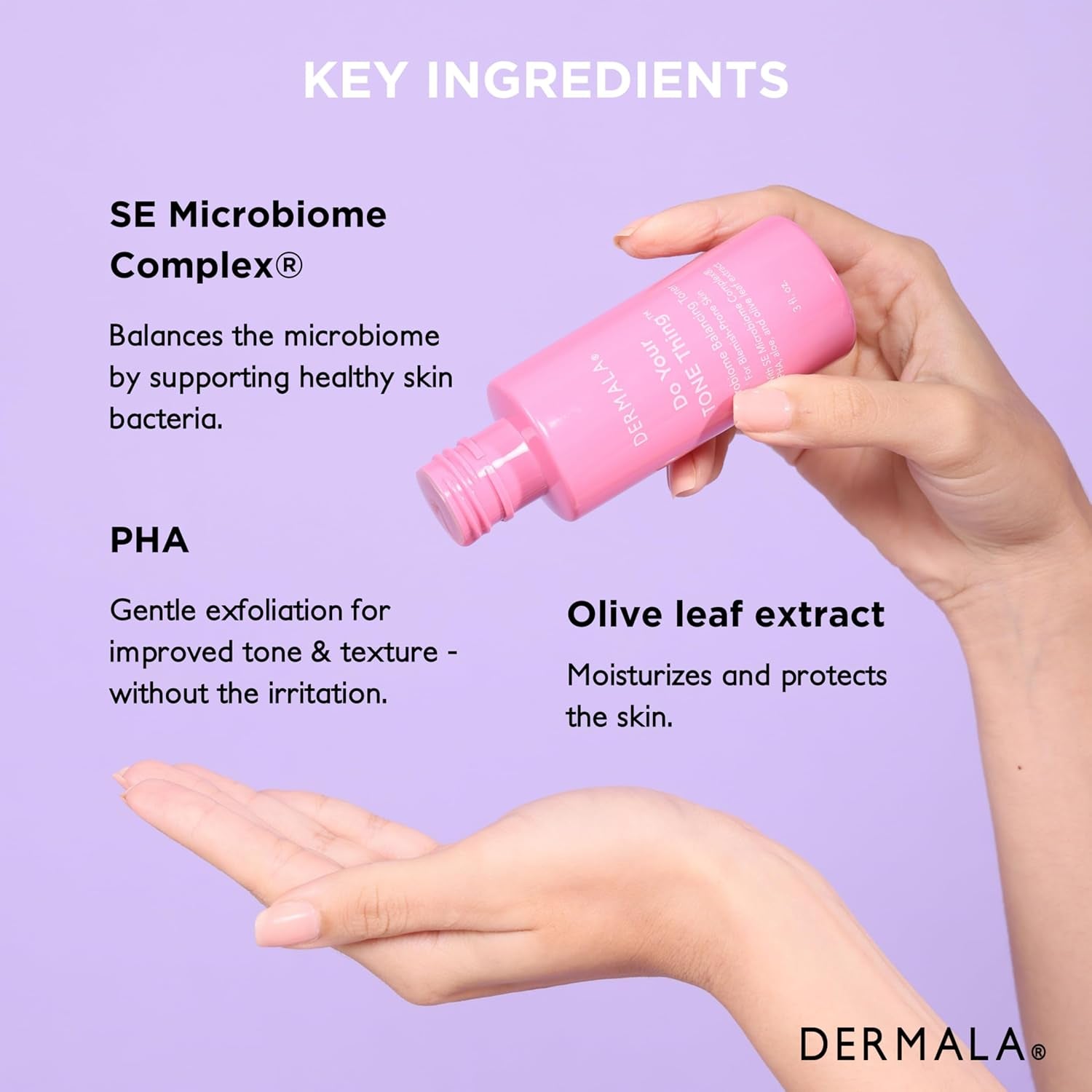 Dermala Do Your TONE Thing Microbiome Balancing Toner – 89ml | Clears Blemishes & Balances Skin pH