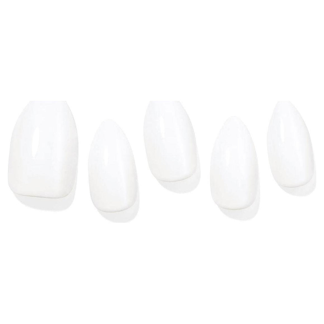 Dashing Diva Magic Press Design | Titanium Edge White 30 Tips | Glossy Press-On Gel Nails with Chrome Accent DASHING DIVA