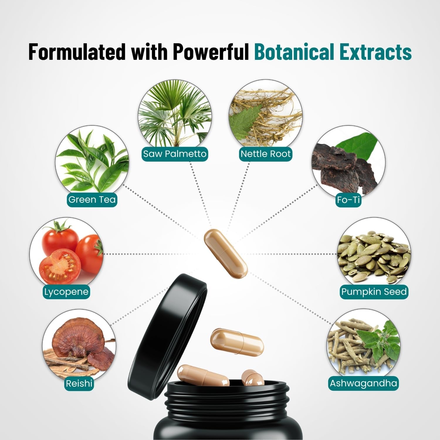 PEAK VITALS DHT Blocker for Men 90 Capsules The All-in-One Hair Regrowth & Vitality Supplement for Modern Men