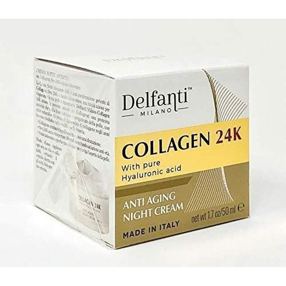 Delfanti Collagen 24K Anti-Aging Night Cream 50ml | Hydrating & Firming Skincare (Made in Italy) DELFANTI