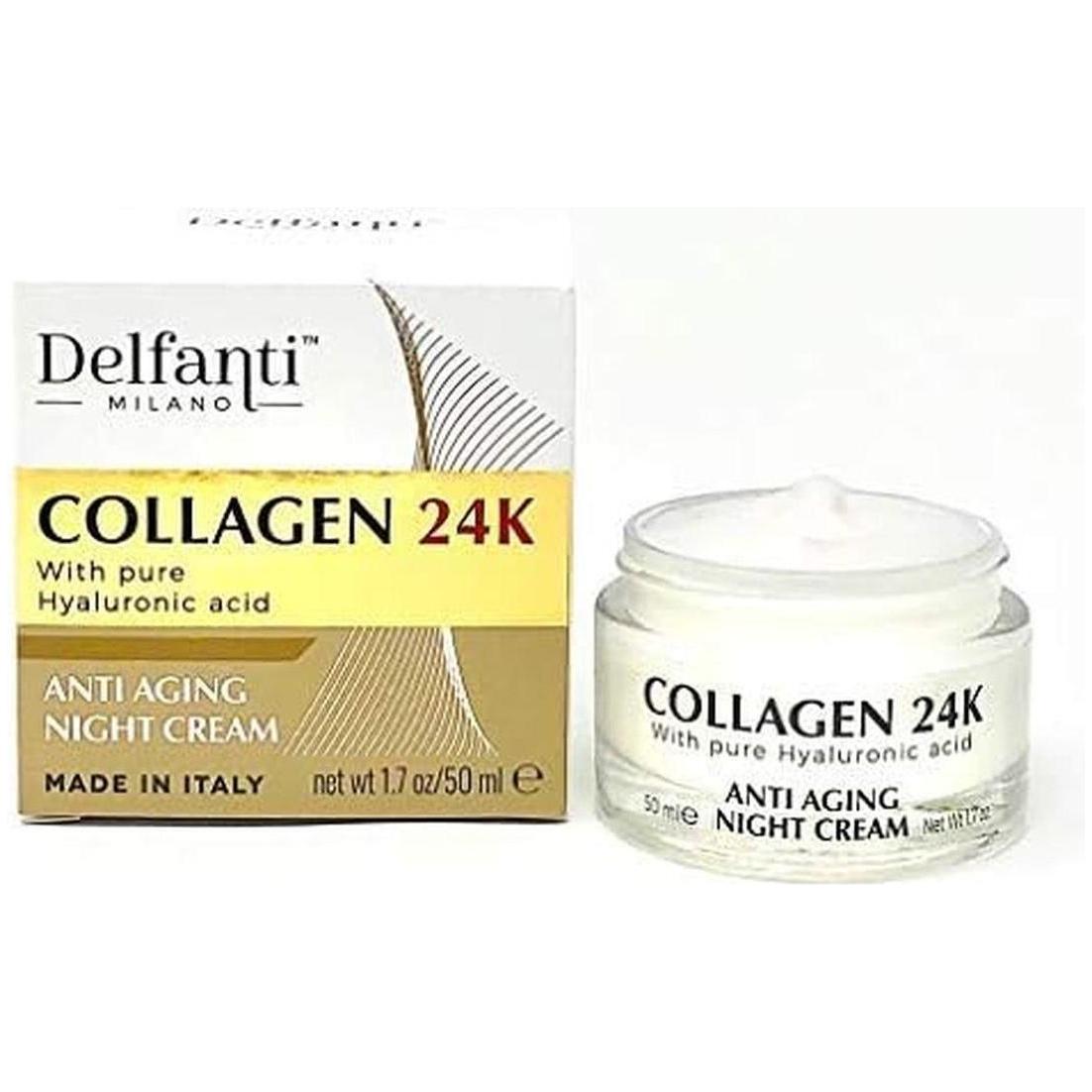 Delfanti Collagen 24K Anti-Aging Night Cream 50ml | Hydrating & Firming Skincare (Made in Italy) DELFANTI