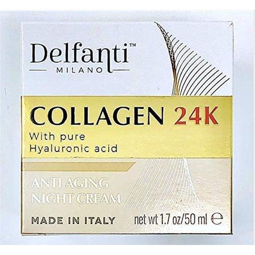 Delfanti Collagen 24K Anti-Aging Night Cream 50ml | Hydrating & Firming Skincare (Made in Italy) DELFANTI