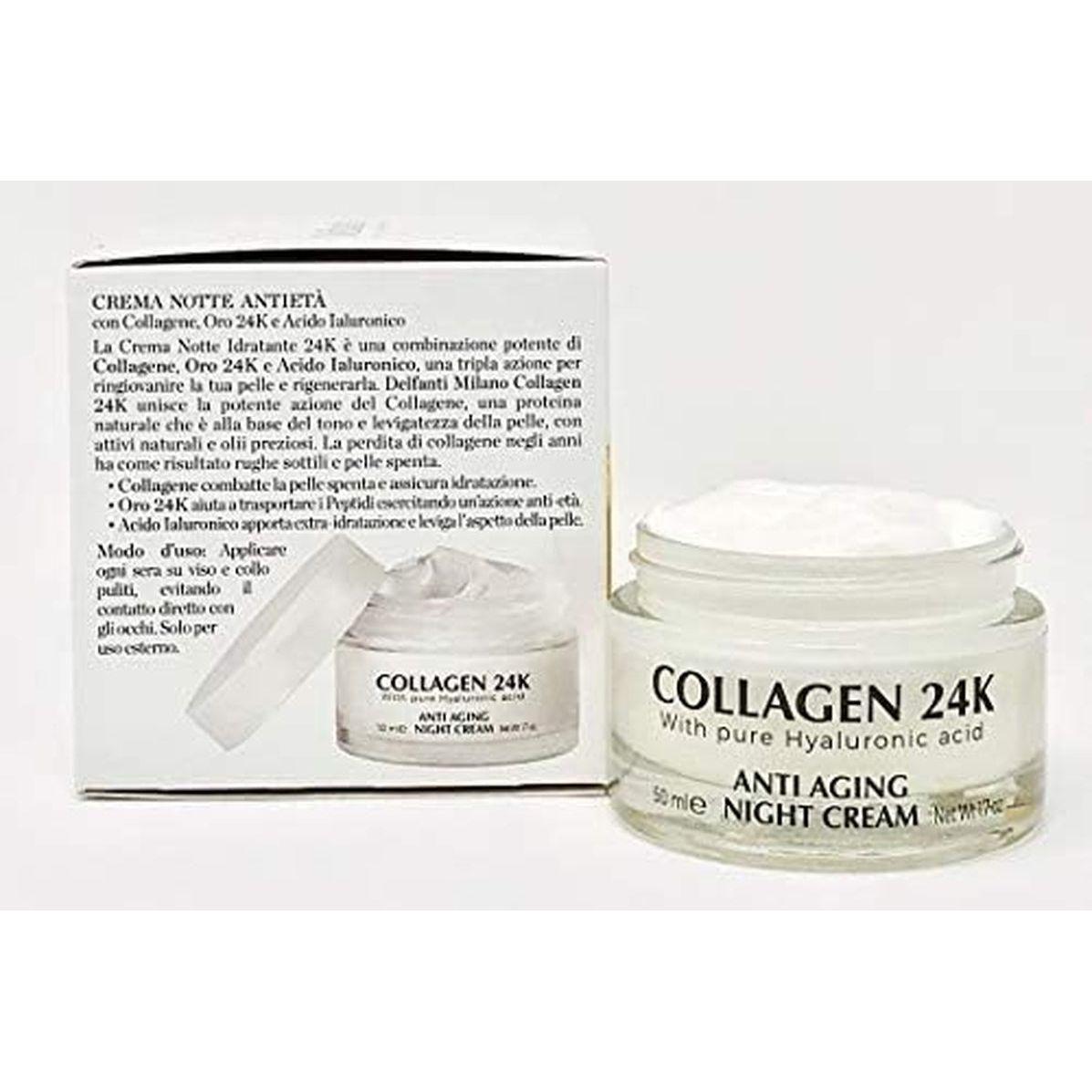 Delfanti Collagen 24K Anti-Aging Night Cream 50ml | Hydrating & Firming Skincare (Made in Italy) DELFANTI