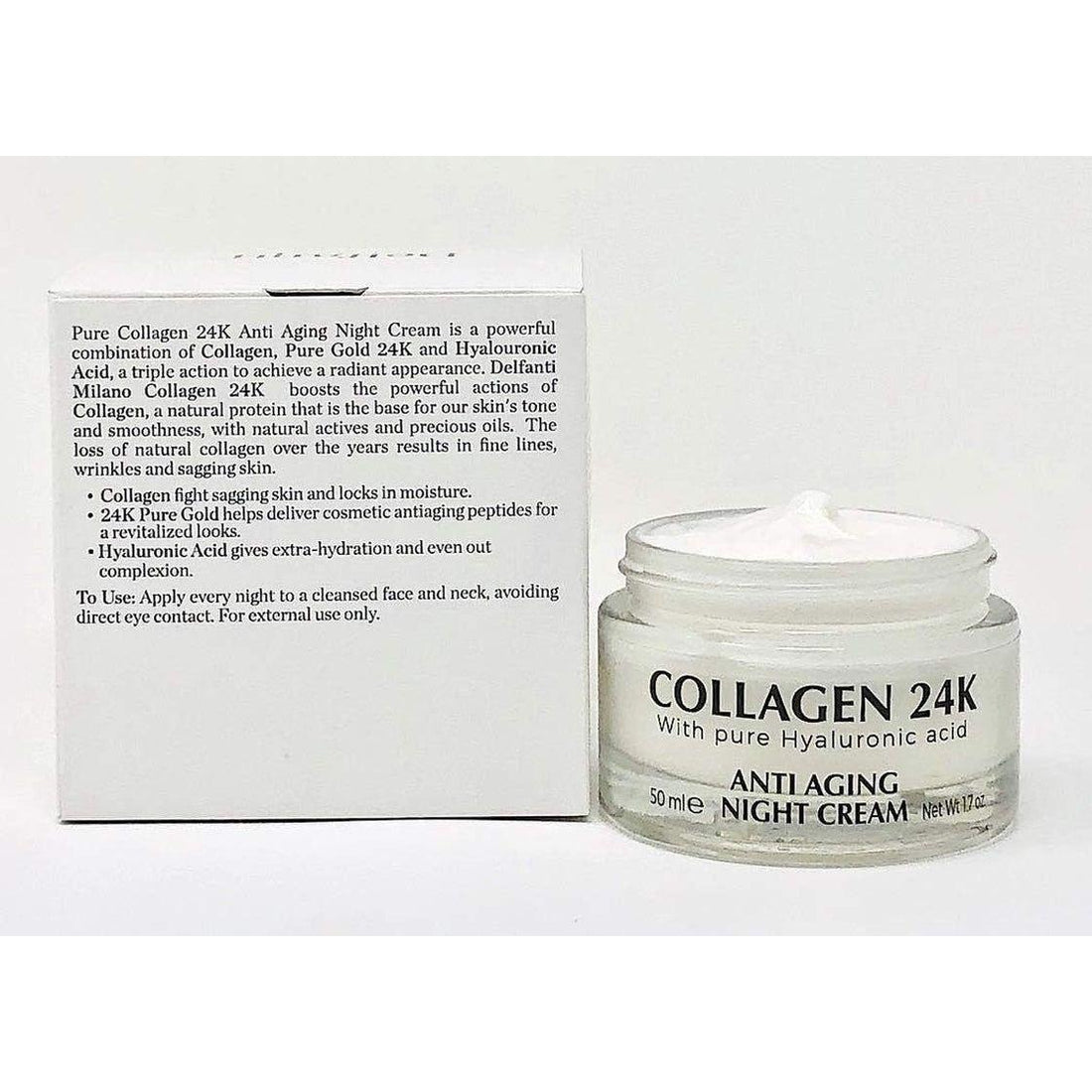 Delfanti Collagen 24K Anti-Aging Night Cream 50ml | Hydrating & Firming Skincare (Made in Italy) DELFANTI