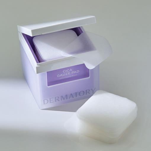DERMATORY Hypoallergenic Cica Rescue Gauze Pad 200ml (80 Pads) | Soothing, Hydrating & Exfoliating
