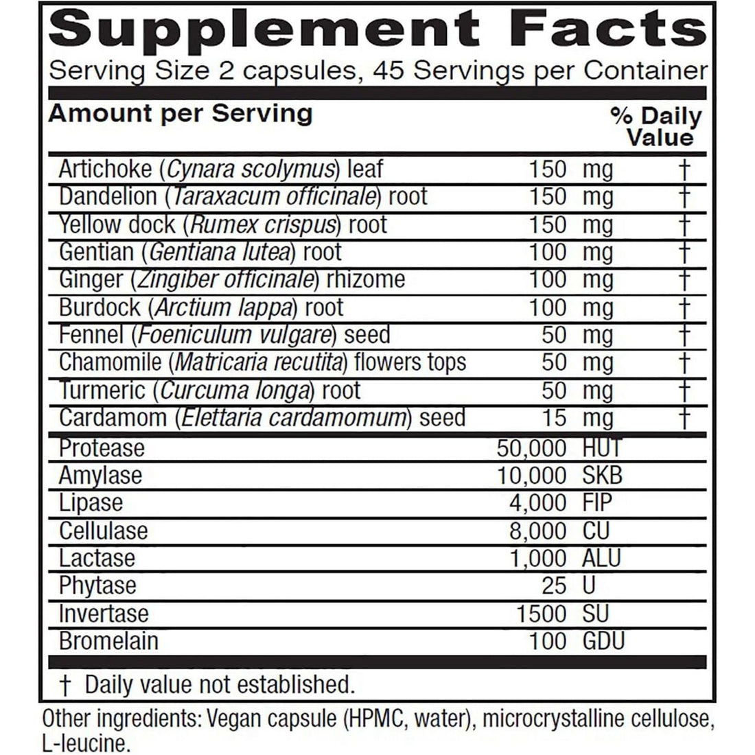 Vitanica Bitters Extra 90 Capsules | Herbal Digestive Bitters with Enzymes for Healthy Digestion