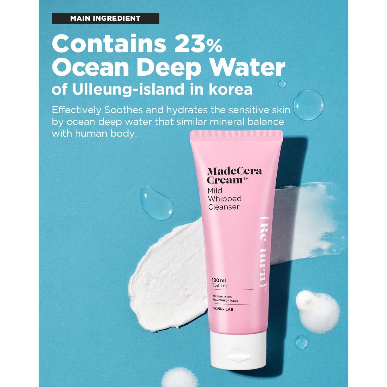 BEISIKS SKINRxLAB MadeCera Cream Mild Whipped Cleanser 100ml | Hydrating, Pore-Tightening Daily Face Wash