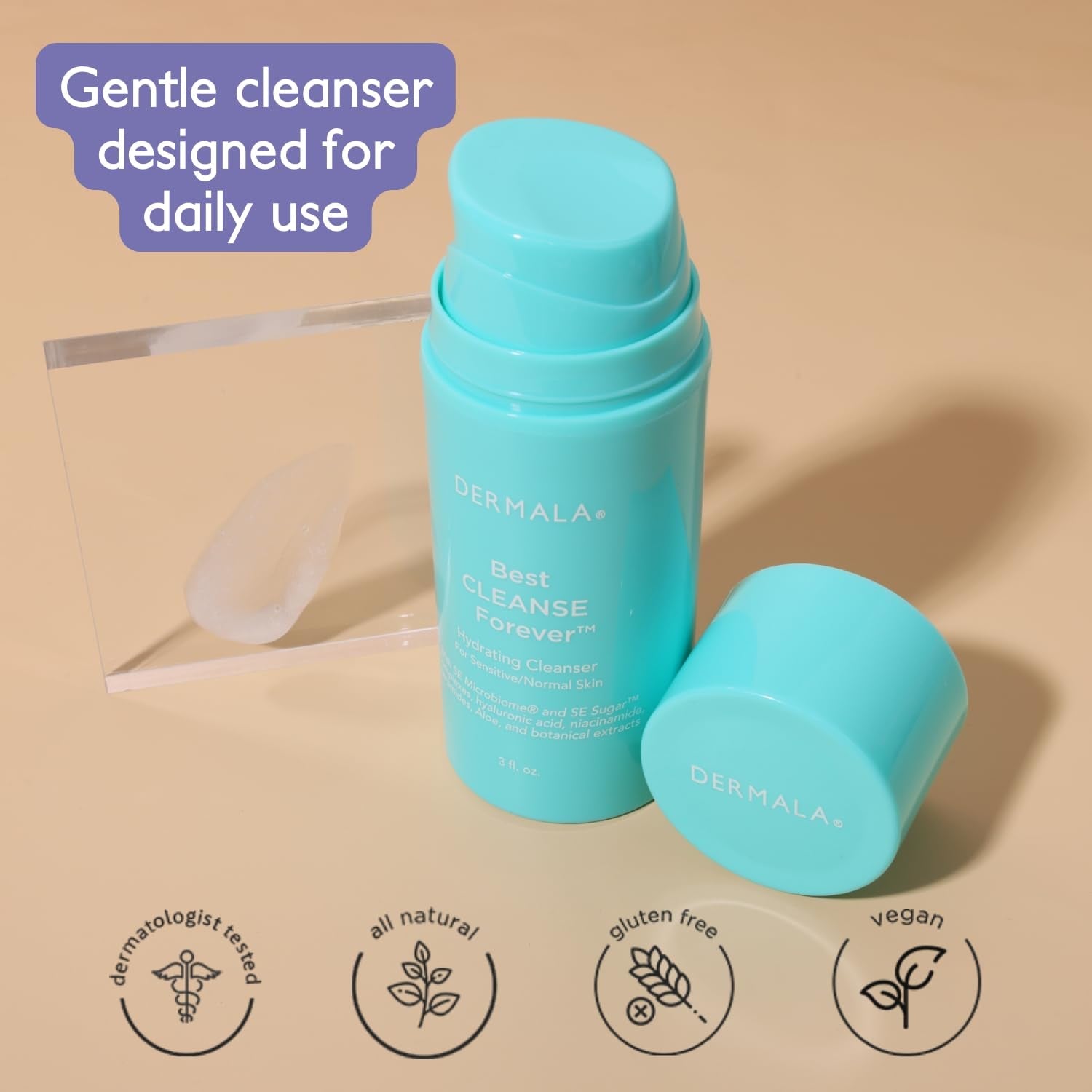 Dermala Best Cleanse Forever Hydrating Cleanser – 89ml | Gentle, Acne-Fighting Face Wash for Clear & Radiant Skin