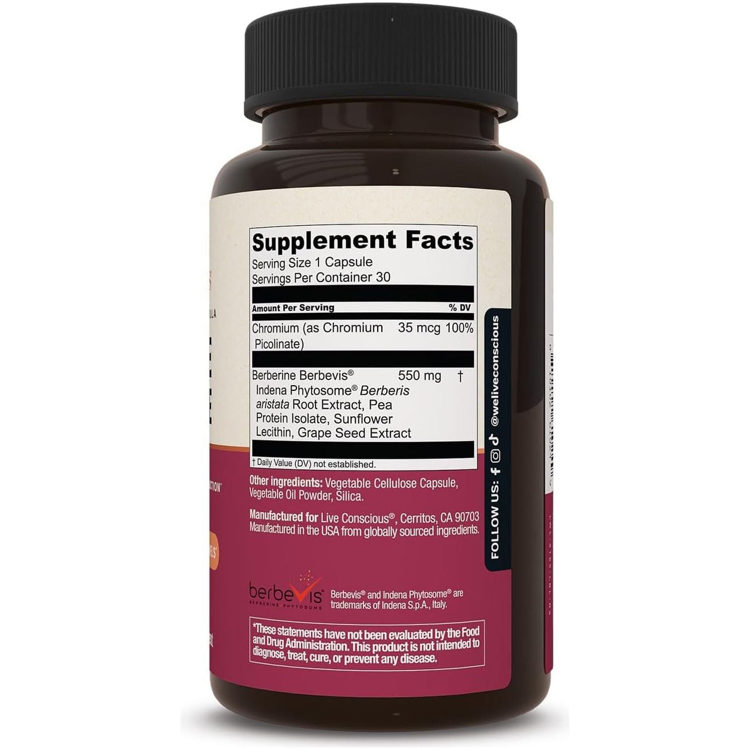 Live Conscious Berberine Phytosome 30 Capsules | 9 x Better Absorption Experience a revolutionary leap in metabolic support.