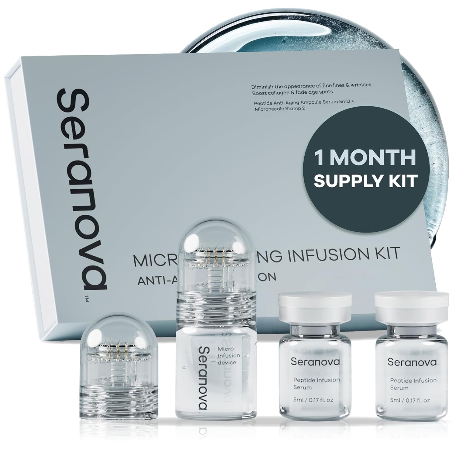 Seranova MicroNeedling Infusion Kit (1-month supply) – At-Home Skin Renewal System | Collagen Boost & Hydration