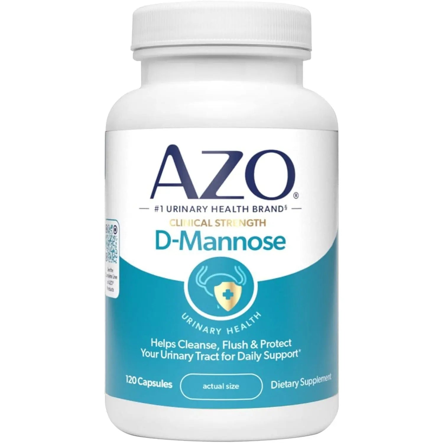 AZO Clinical Strength D-Mannose – 120 Capsules | Daily Support to Cleanse, Flush & Protect the Urinary Tract