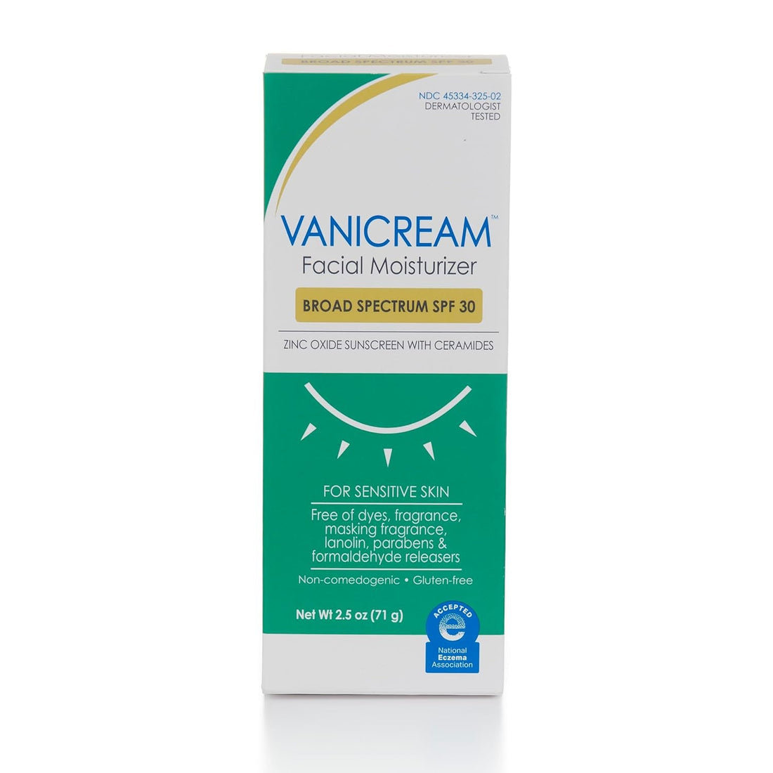 Vanicream Facial Moisturizer with SPF 30 71g | Mineral Sunscreen for Sensitive Skin with Ceramides & Zinc Oxide