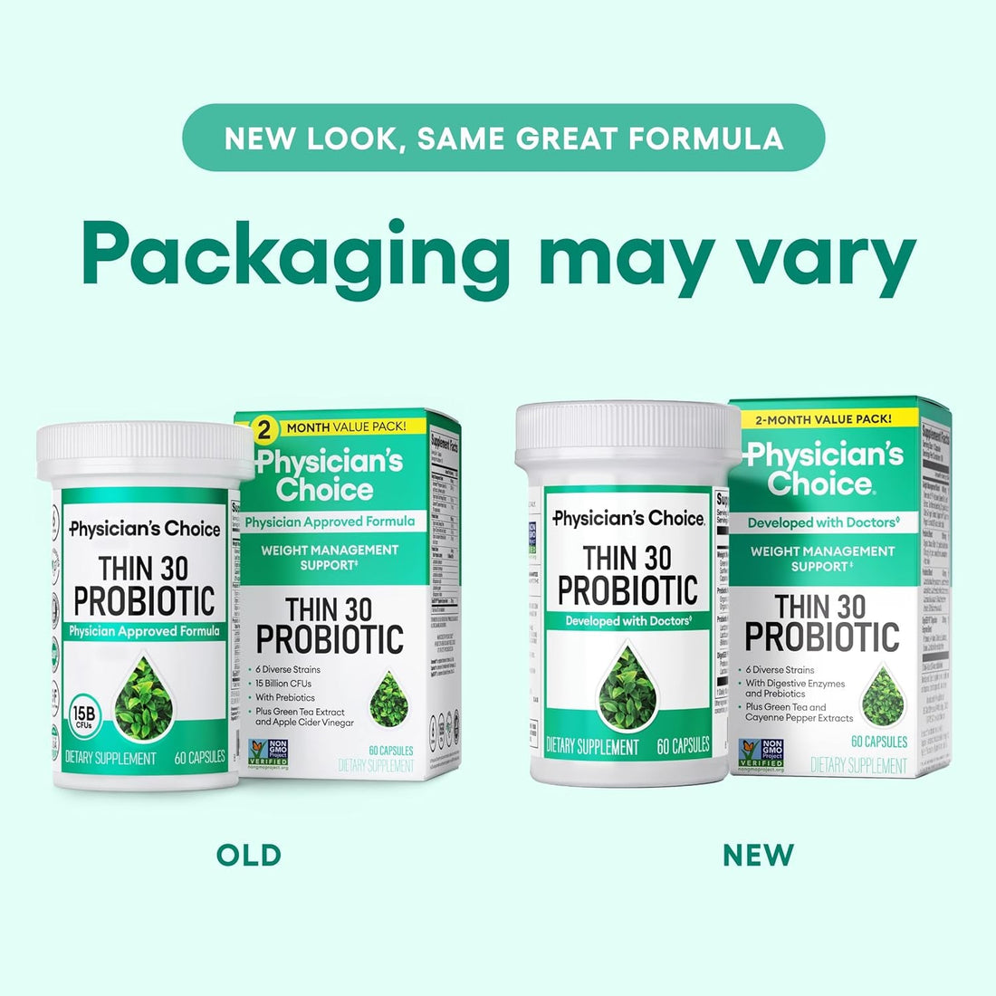 Physician's CHOICE Probiotics for Weight Management 60 Capsules The Science-Backed Dual-Action Support for Gut Health & Metabolic Boost