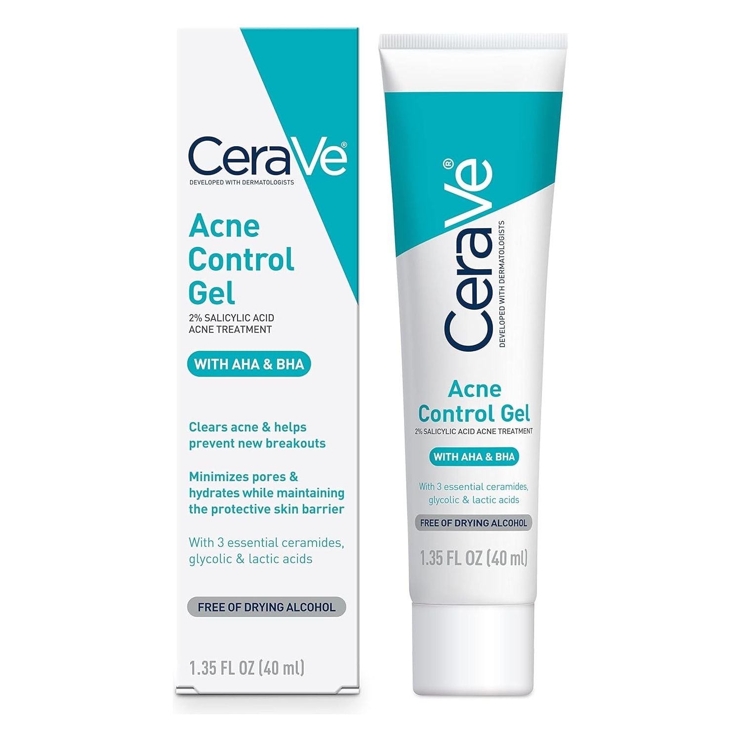 CeraVe Acne Control Gel | AHA/BHA Exfoliant for Clear, Smooth Skin