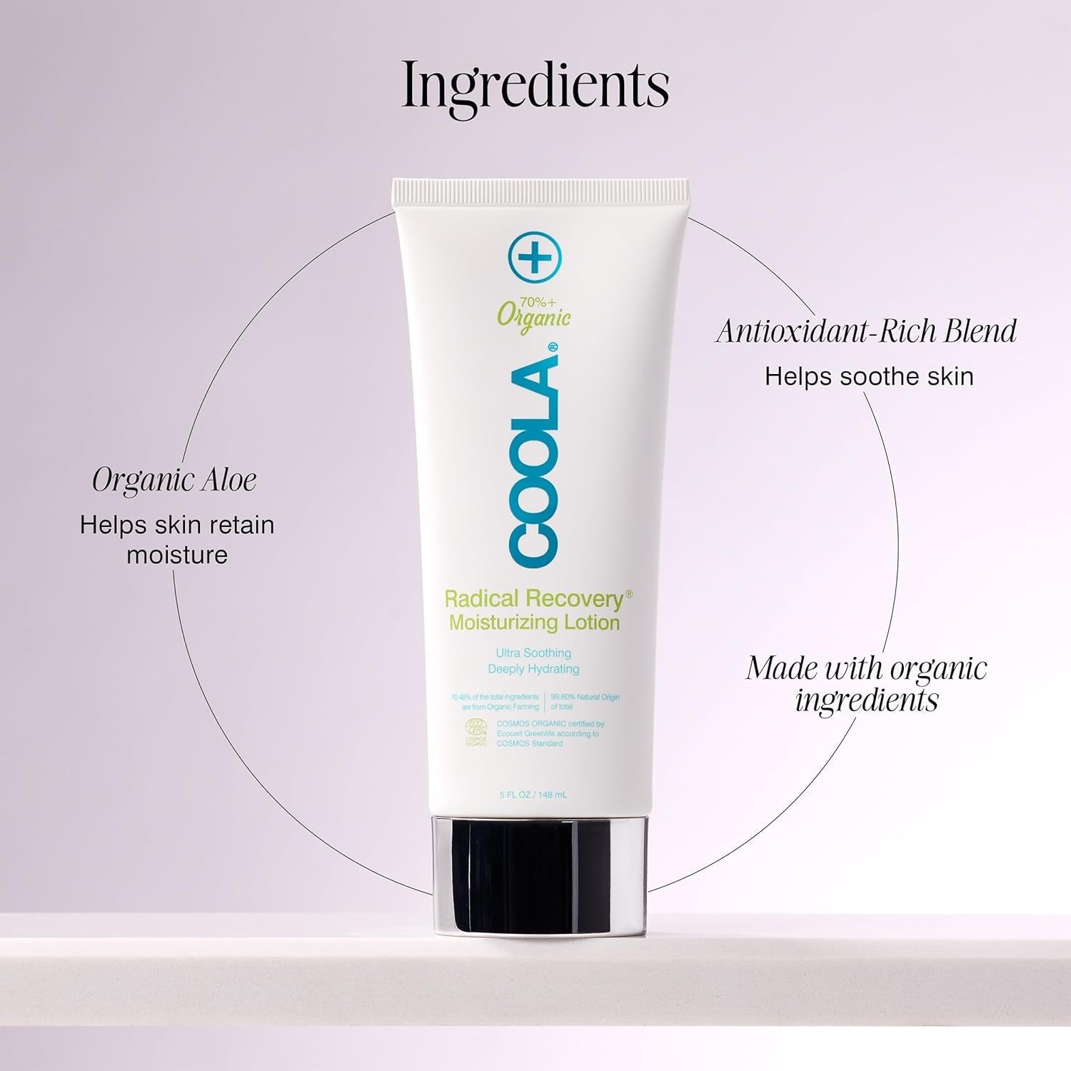 COOLA Radical Recovery Moisturizing Lotion 148ml | After-Sun Hydration & Skin Recovery