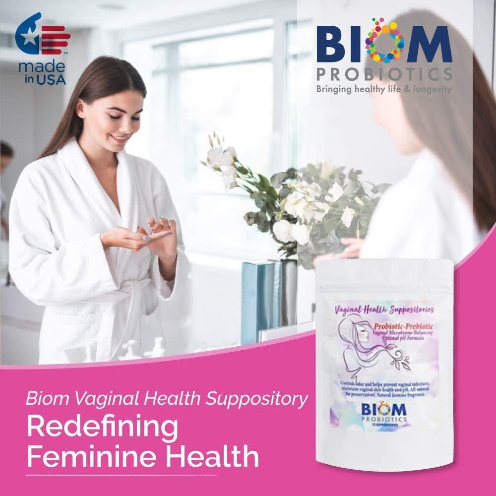 VagiBiom Vaginal Health Suppositories - 15 Suppositories | pH Balance & Vaginal Wellness