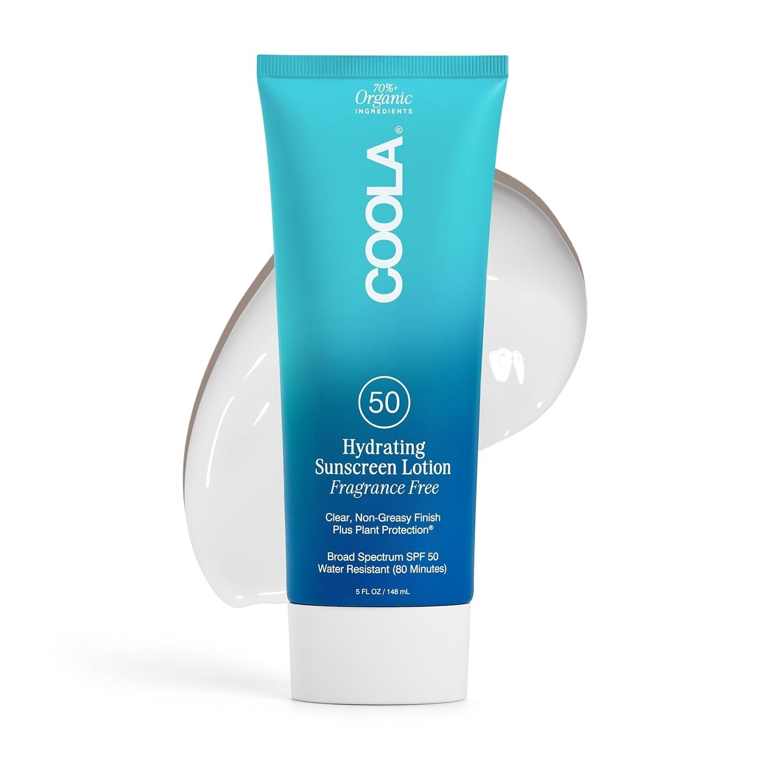 COOLA Hydrating Sunscreen Lotion SPF 50 Fragrance Free 148ml | Lightweight, Reef-Safe Daily Sun Protection
