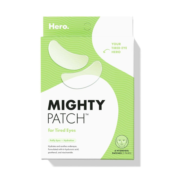 HERO COSMETICS Mighty Patch for Tired Eyes 6 Patches | Hydrogel Eye Patches with Niacinamide, Hyaluronic Acid & Panthenol