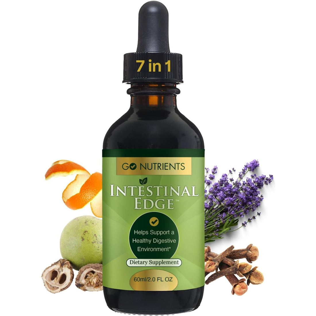 Go Nutrients 7-In-1 Intestinal Edge – 60ml | Herbal Gut & Parasite Cleanse with Wormwood, Clove & Black Walnut