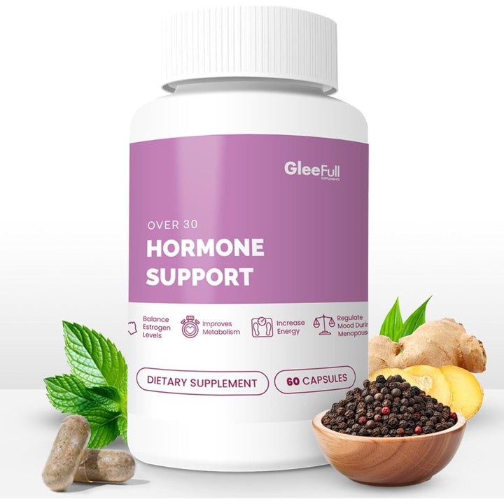 GleeFull Over 30 Hormone Support 60 Capsules | Natural Menopause & Hormonal Balance Support with Maca Root & Ashwagandha