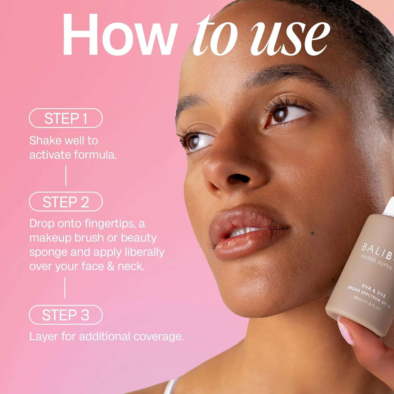 Bali Body Tinted Super Serum SPF30 – 30ml (Tan) | 3-in-1 Skin Tint, Moisturiser & Sun Protection