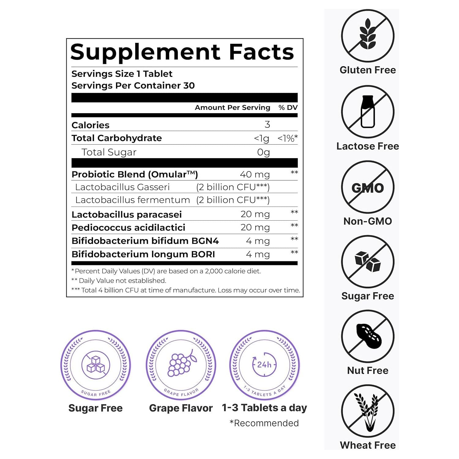 K-Nutra Dentifresh Purple - 30 Tablets | Probiotic Oral Care & Fresh Breath Support