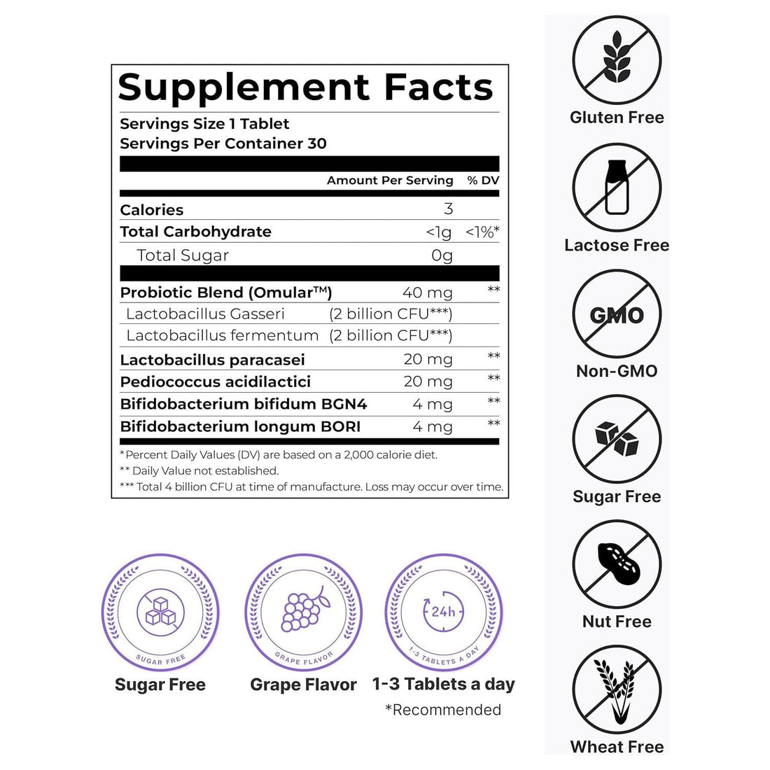 K-Nutra Dentifresh Purple - 30 Tablets | Probiotic Oral Care & Fresh Breath Support