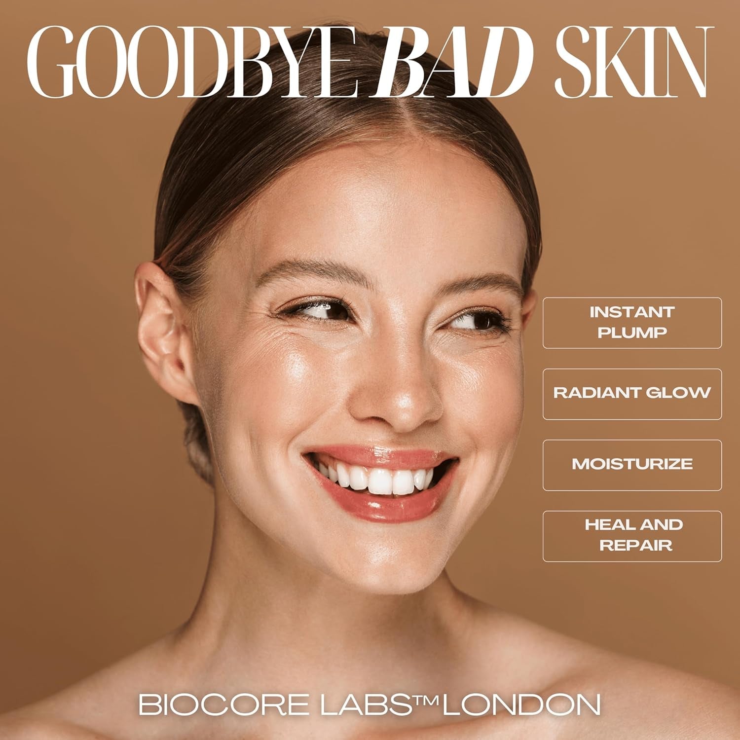 BIOCORE LABS 3-In-1 Snail Mucin Super Serum 100ml | Hydrates, Firms & Plumps with 80% Snail Filtrate, Peptides & Hyaluronic Acid