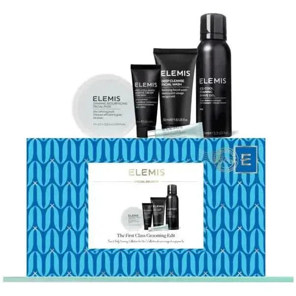 ELEMIS Pro-Collagen Marine Cream for Men The First Class Grooming Edit Luxury Face & Body Discovery Set Cleanse, Shave, Hydrate & Rejuvenate On-the-Go