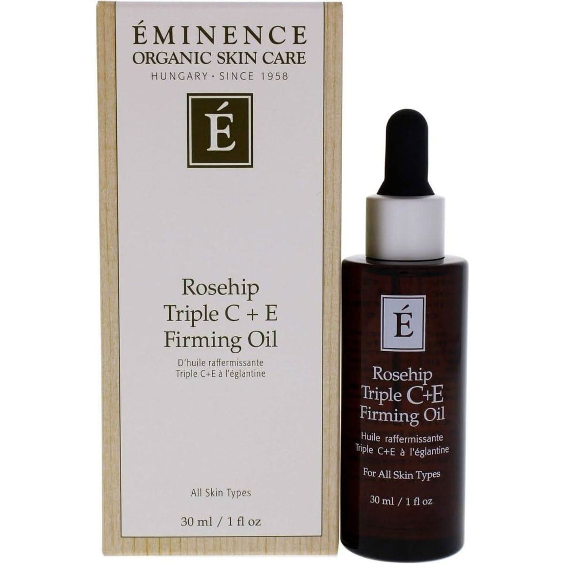 Eminence Rosehip Triple C+E Firming Oil 30ml Antioxidant-Rich Facial Oil for Hydration & Anti-Aging