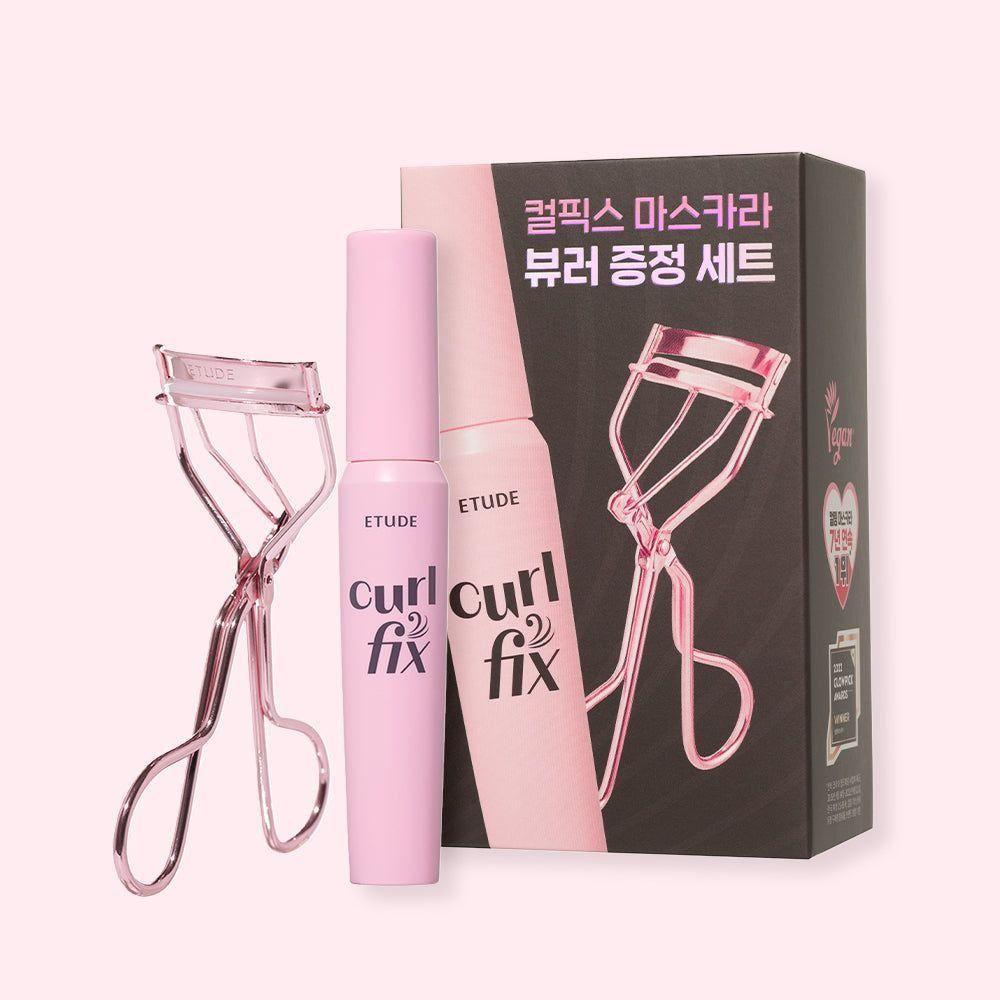 ETUDE Curl Fix Mascara & Eyelash Curler SET 24-Hour Lash Lift & Definition for Dramatic Lashes