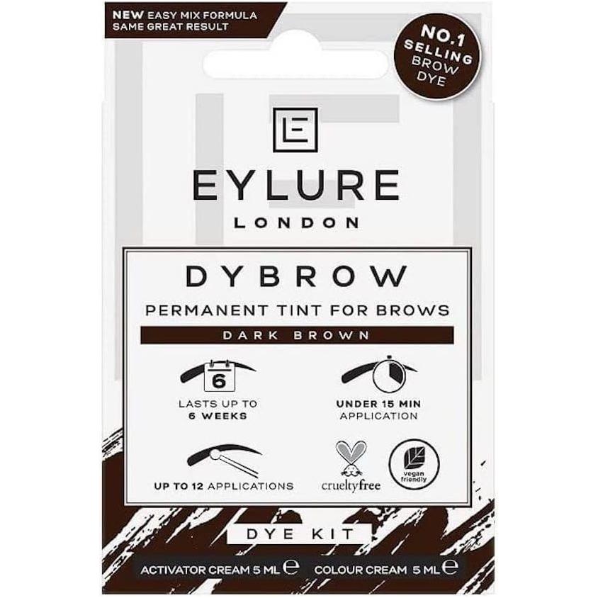 Eylure DYBROW Eyebrow Dye Kit Intense & Defined Brows Brown | Long-Lasting, Easy Application