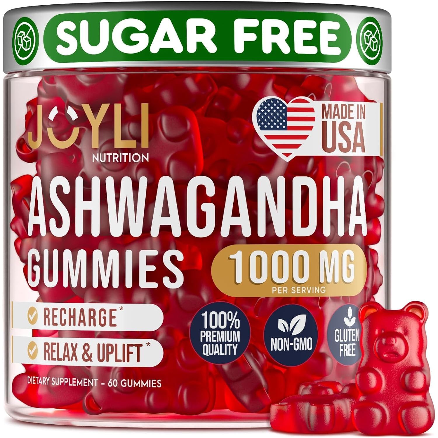 JOYLI Nutrition Ashwagandha Gummies 60 Gummies | Natural Stress Relief & Sleep Support