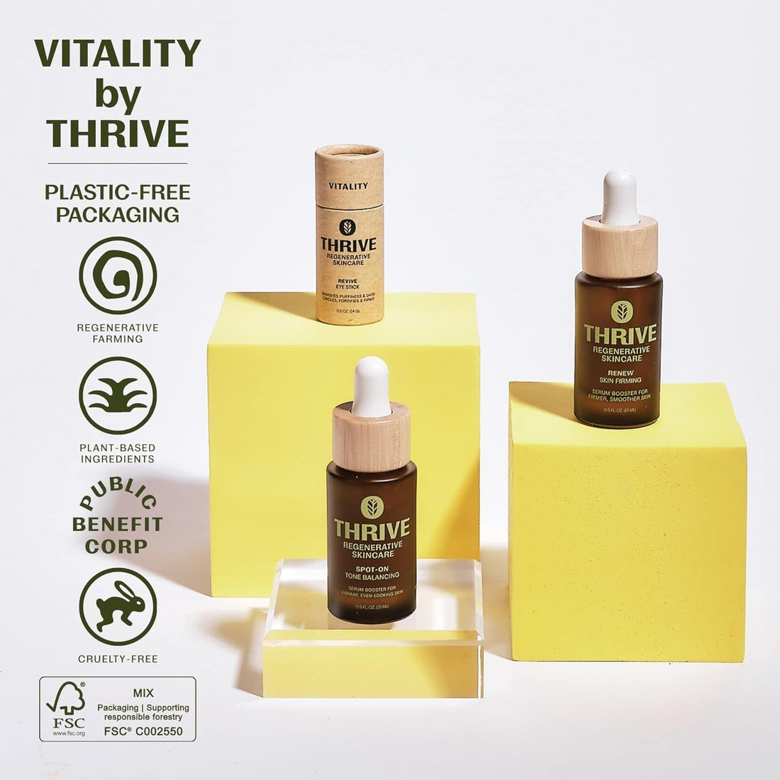 Thrive Regenerative Skincare Revive Eye Stick 14g | Instant Cooling Eye De-Puffer & Brightener